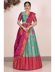 Rama Banarasi Zari Silk Party Lehenga Choli For Women