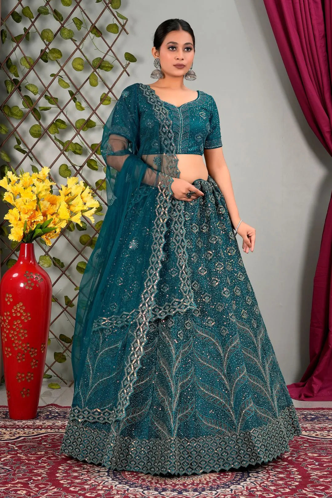 Rama Net Designer Chaniya Choli For Women