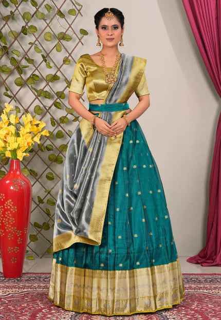 Rama Tissue Silk Pattu Lehenga Choli For Women