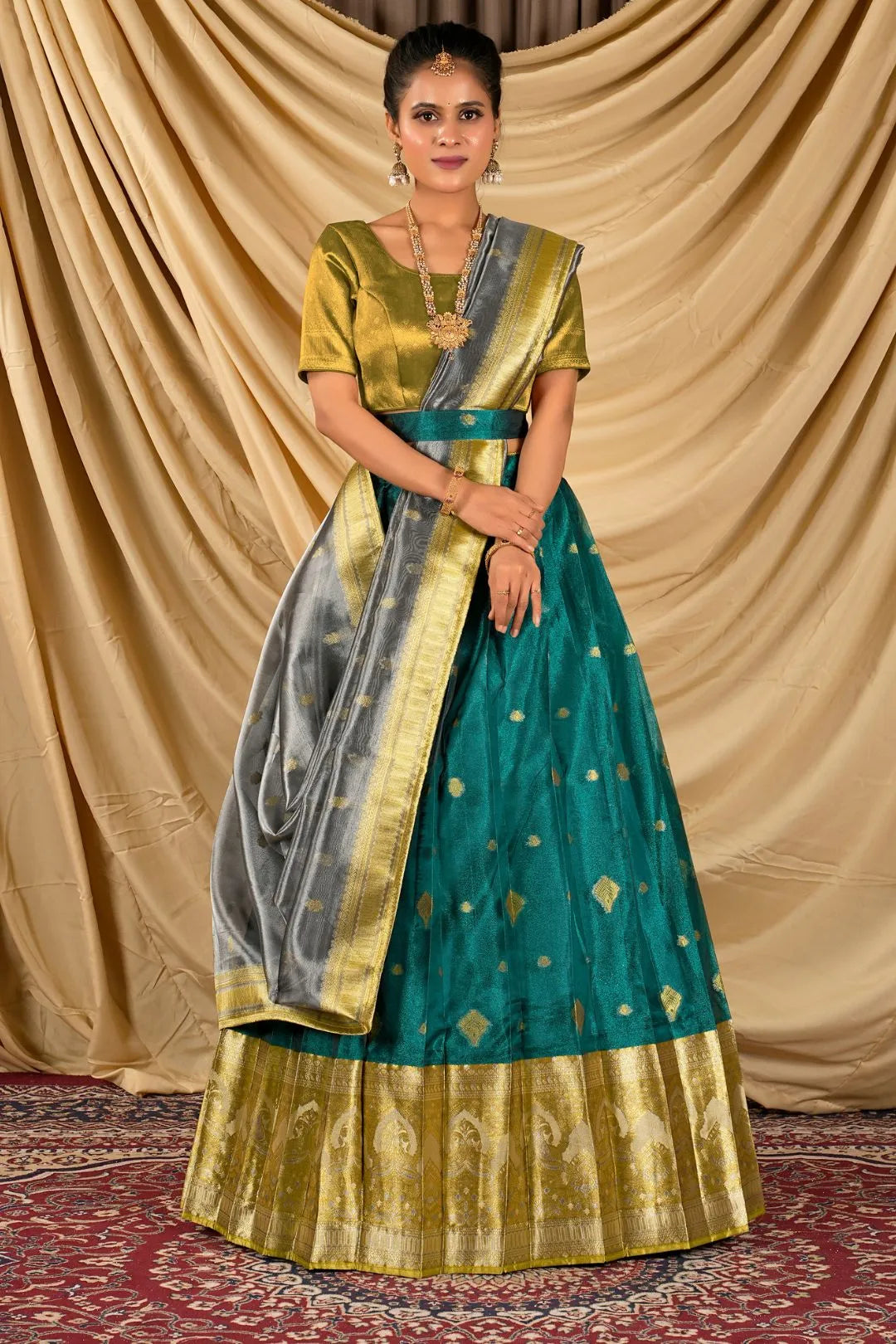 Rama Tissue Silk Traditional Lehenga Choli for Women