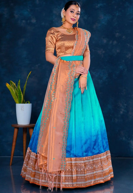 Rama Tissue Silk Designer Lehenga Choli For Women