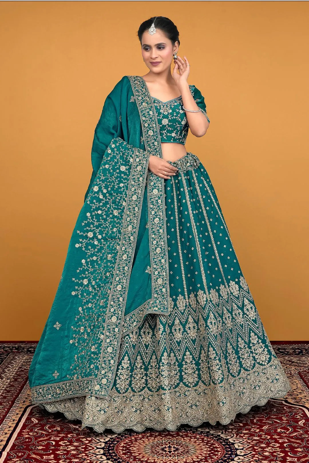 Rama Traditional Fendy Silk Embroidered Lehenga Choli