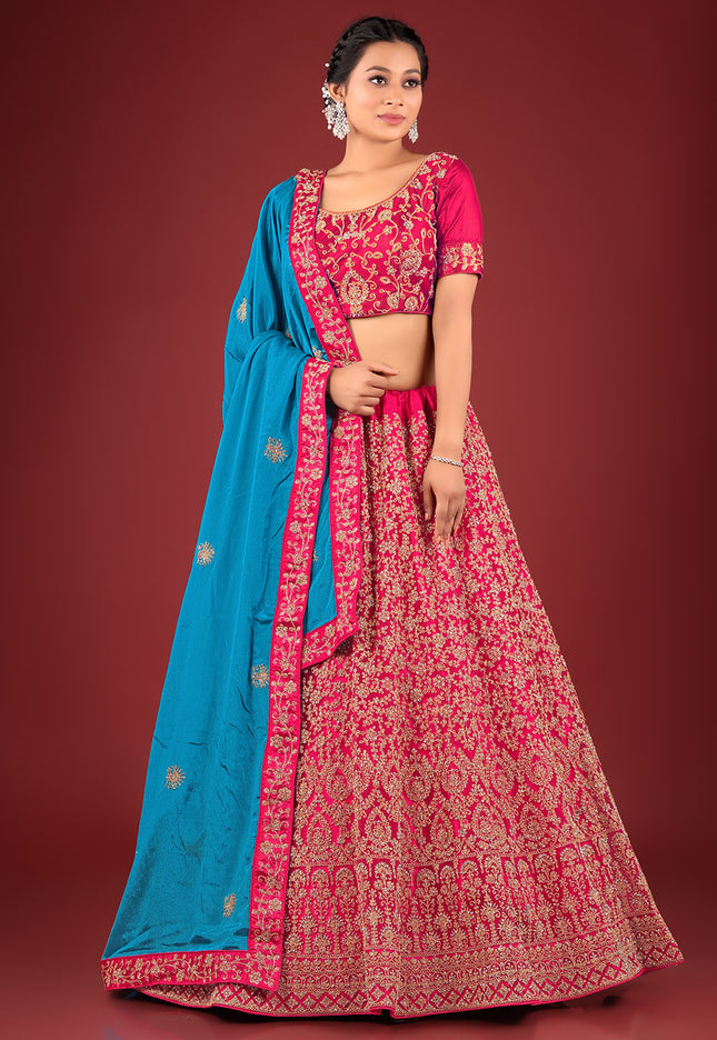 Rani Party Net Lehenga
