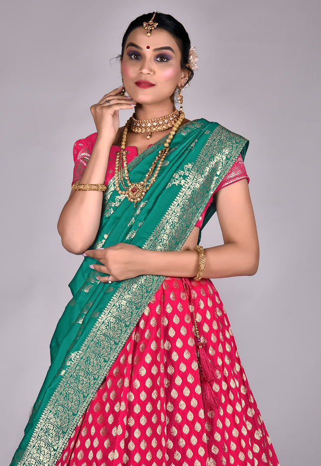 Rani Banarasi Half Saree