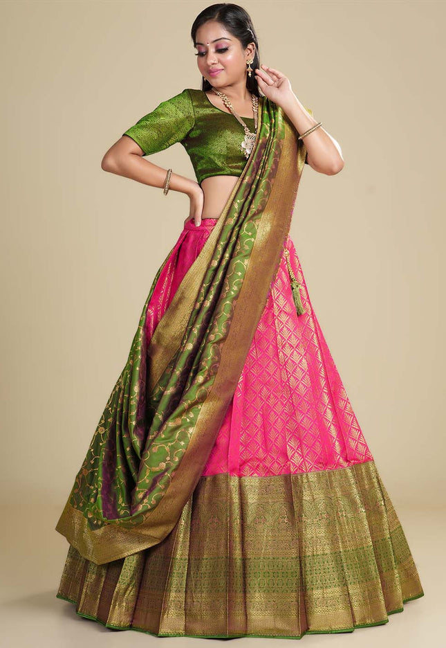 Rani Kanjivaram Half Saree