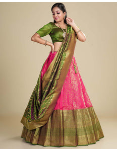 Rani Kanjivaram Half Saree