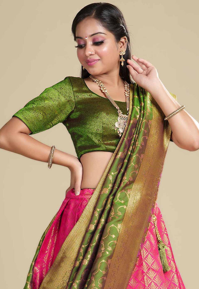 Rani Kanjivaram Half Saree