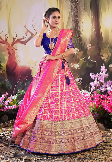 Pink Traditional Banarasi Lehenga