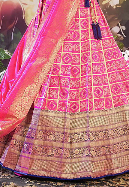 Pink Traditional Banarasi Lehenga