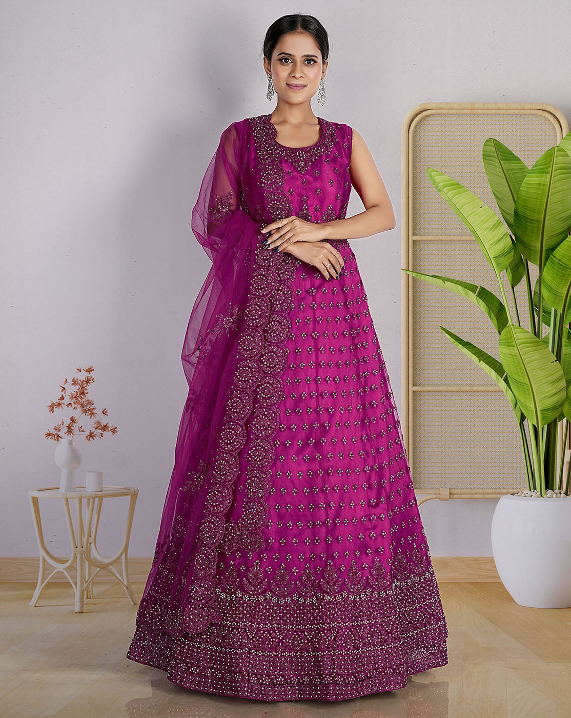 Elegant Beige Net Gown at Rs 2300 | लॉन्ग गाउन in Mumbai | ID: 9617405373