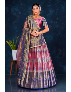 Woman wearing a traditional lehenga choli with dupatta