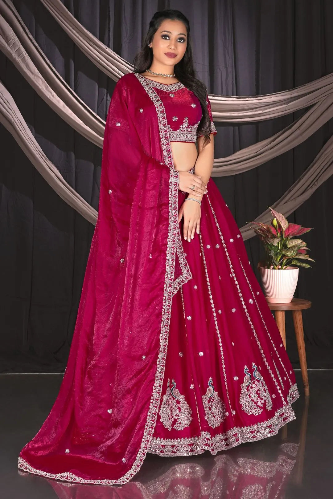 Rani Banarasi Lehenga Choli For Wedding Function