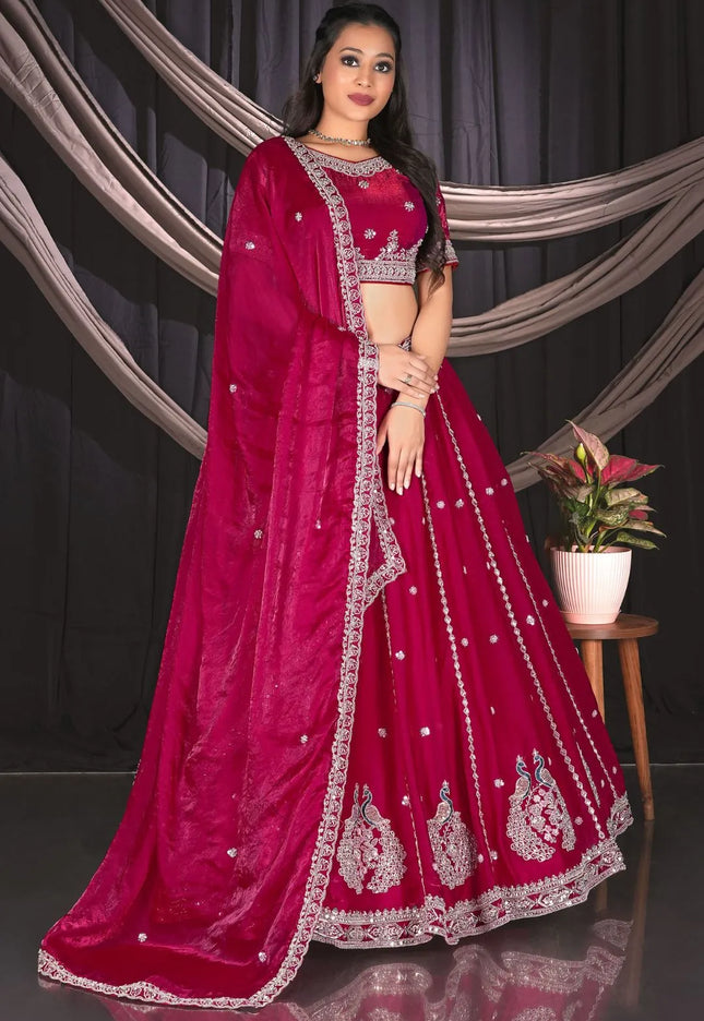 Rani Banarasi Lehenga Choli For Wedding Function