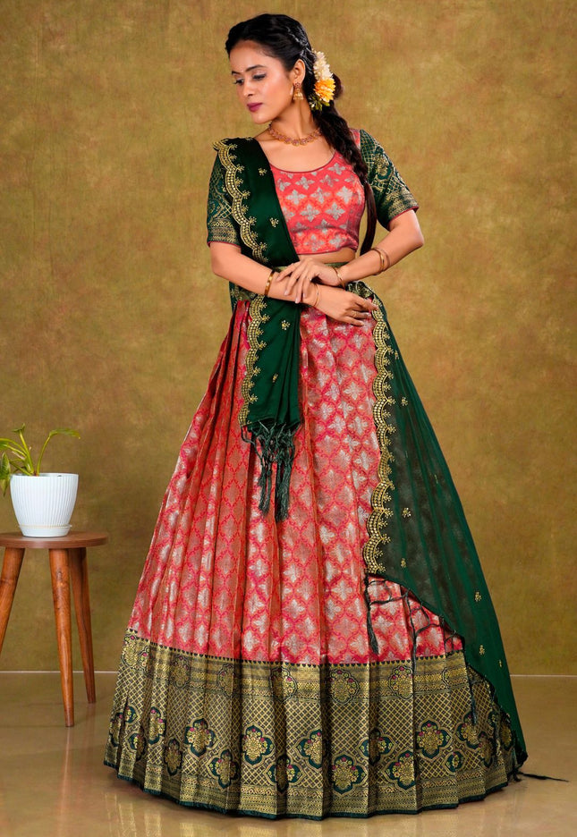 Rani Banarasi Silk Lehenga Choli For Women