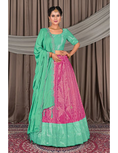 Rani Banarasi Silk Lehenga Choli In Festival