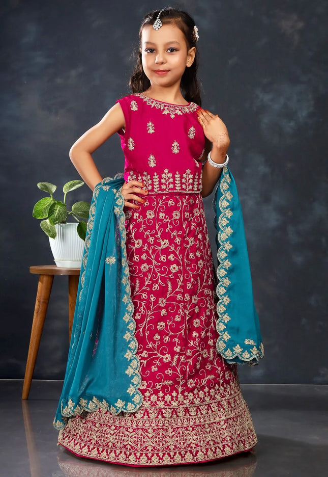 Rani Colour Kids Readymade Lehenga For Girls
