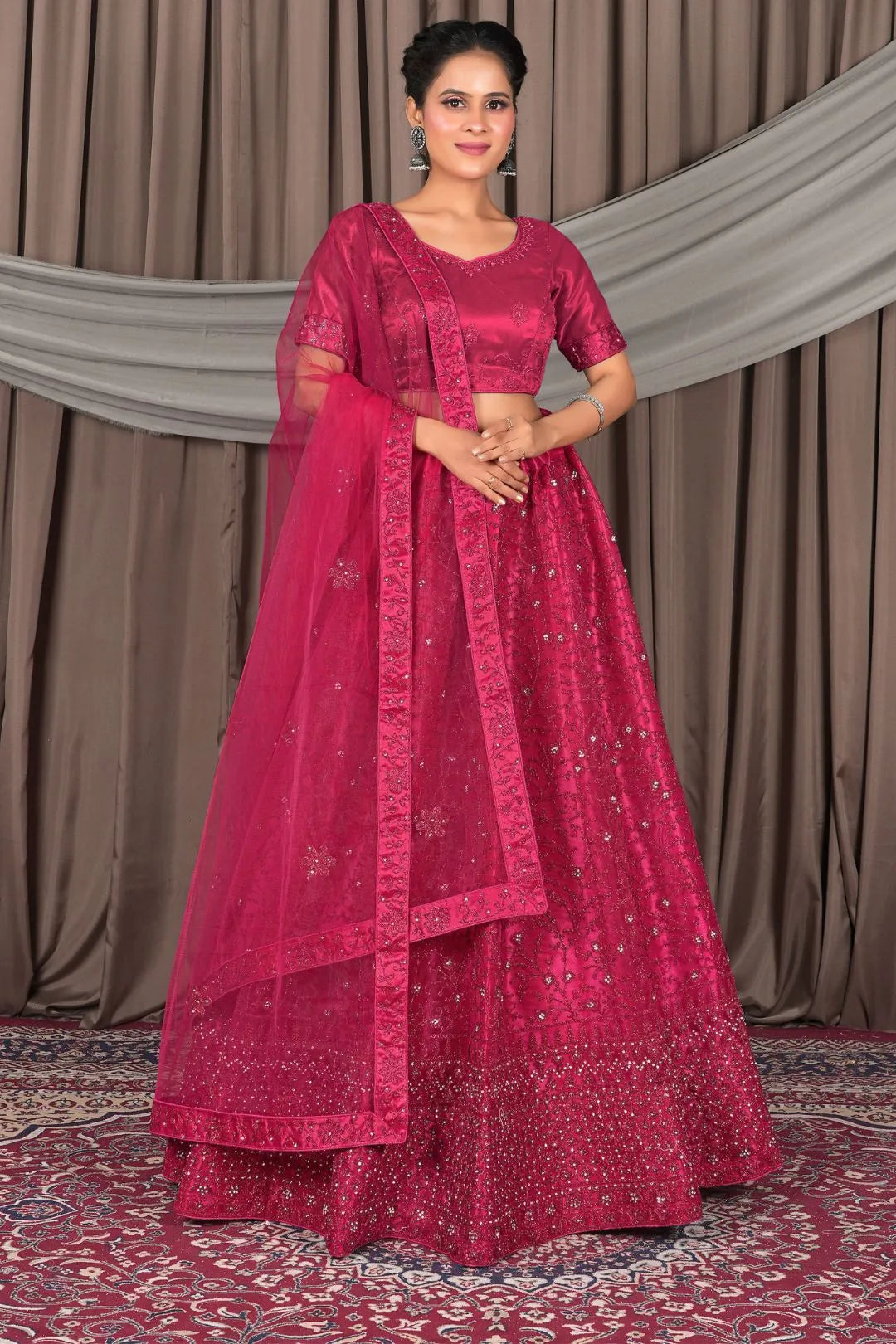 Rani Designer Net Lehenga Choli For Weddings