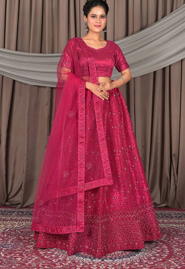 Rani Designer Net Lehenga Choli For Weddings