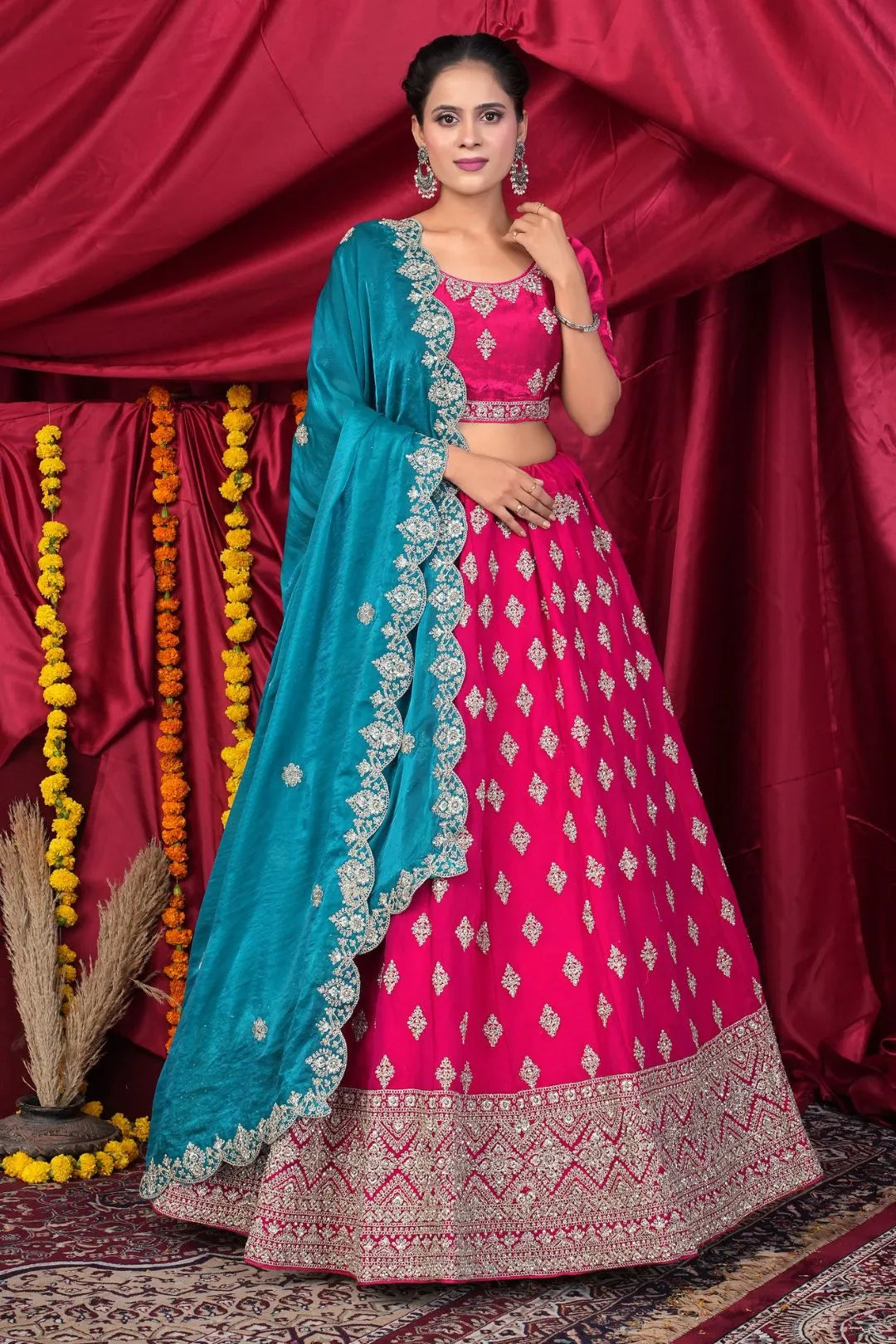 Rani Fendy Silk Pattu Lehenga Choli With Embroidery Work