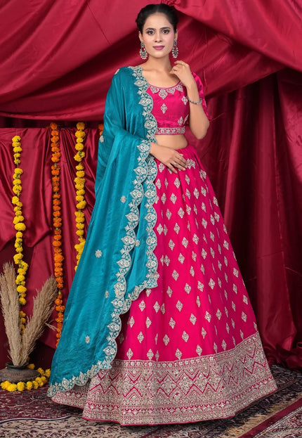 Rani Fendy Silk Pattu Lehenga Choli With Embroidery Work