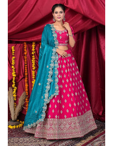 Rani Fendy Silk Pattu Lehenga Choli With Embroidery Work