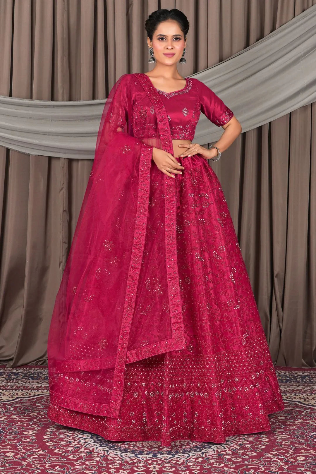 Rani Party Wear Net Lehenga Choli For Women