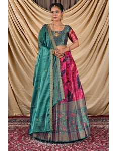 Rani Tissue With Digital Print Lehenga Choli For Women