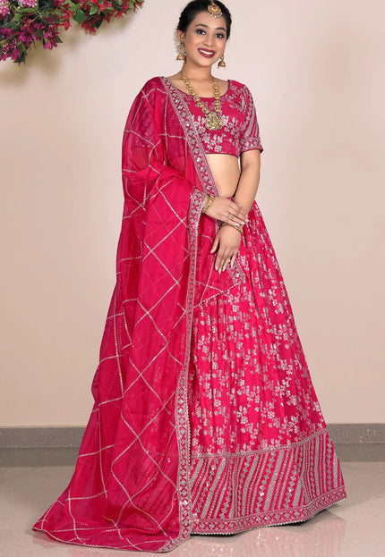 Rani Viscose Fabric Half Saree For Women