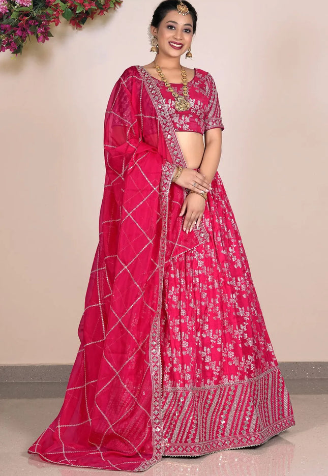 Rani Viscose Fabric Half Saree For Women