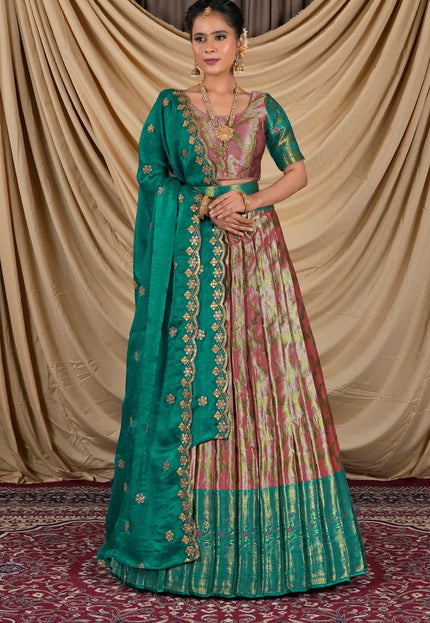 Rani Zari Silk Pattu Lehenga Choli With Zari Woven