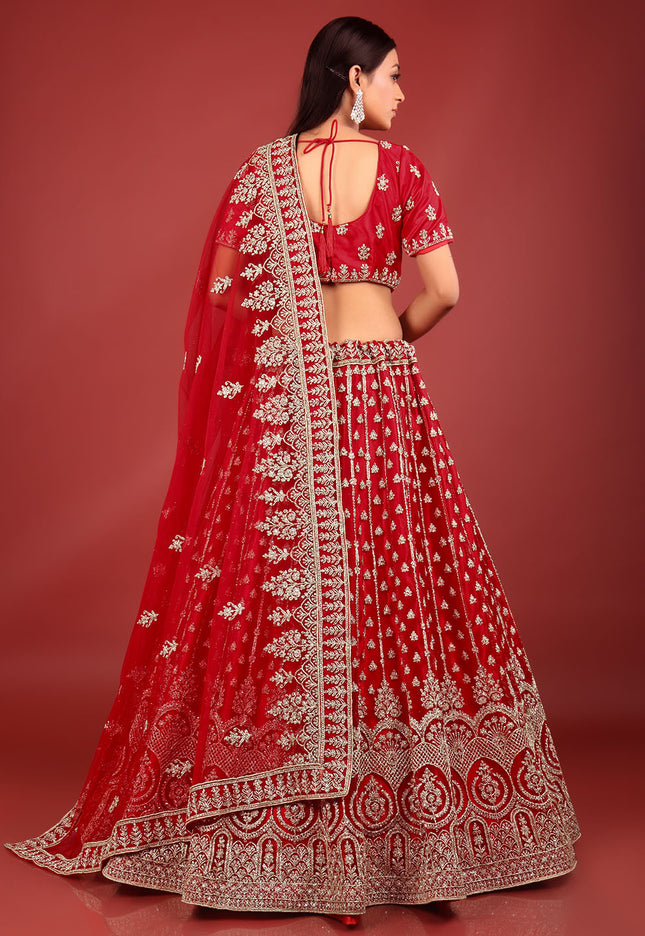 Red New Party Wear Lehenga
