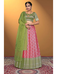 Red Banarasi Silk Latest Lehenga Choli With Zari Work