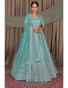 Sea Green Latest Party Wear Lehenga Choli
