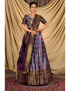 Woman wearing a traditional lehenga choli