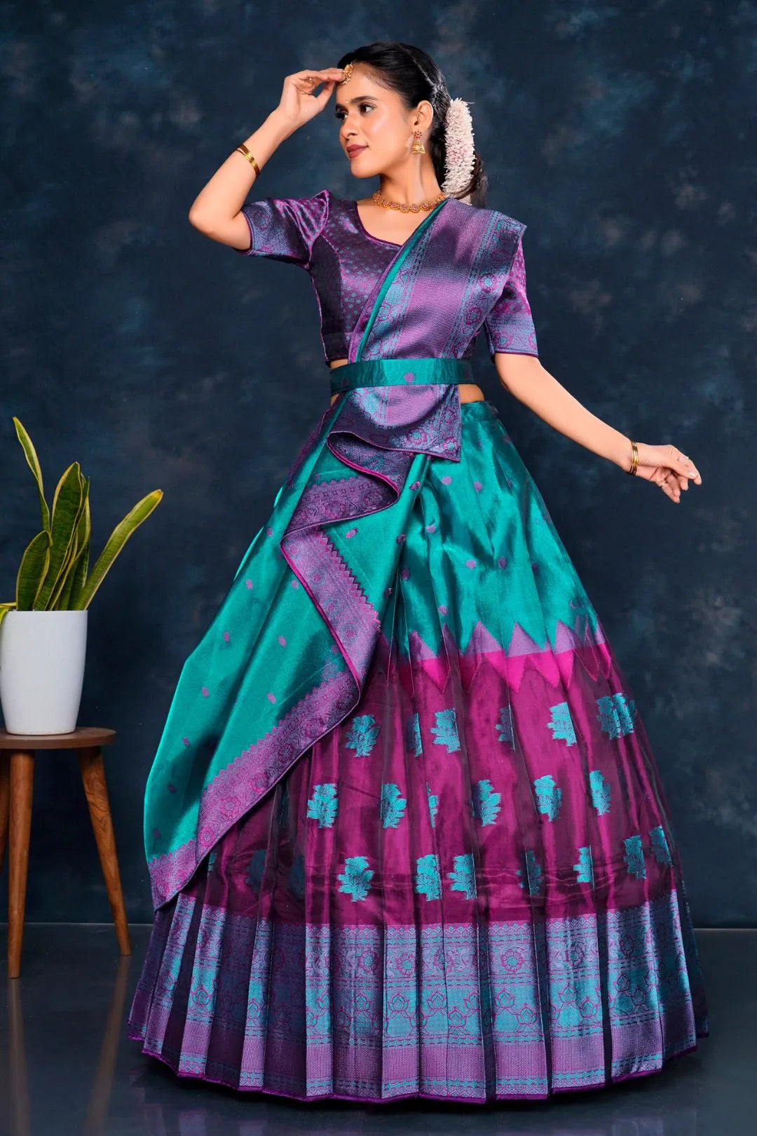 Rama Tissue Silk Designer Lehenga Choli For Women