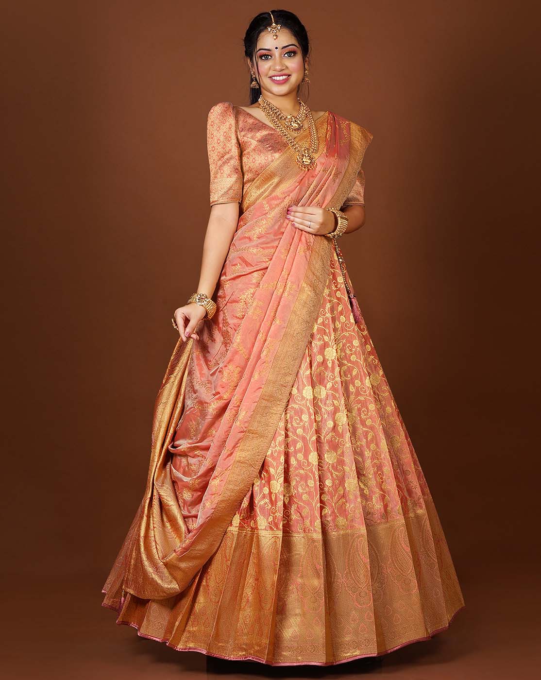 Engagement, Party Wear, Reception Green color Banarasi Silk fabric Lehenga  : 1895447