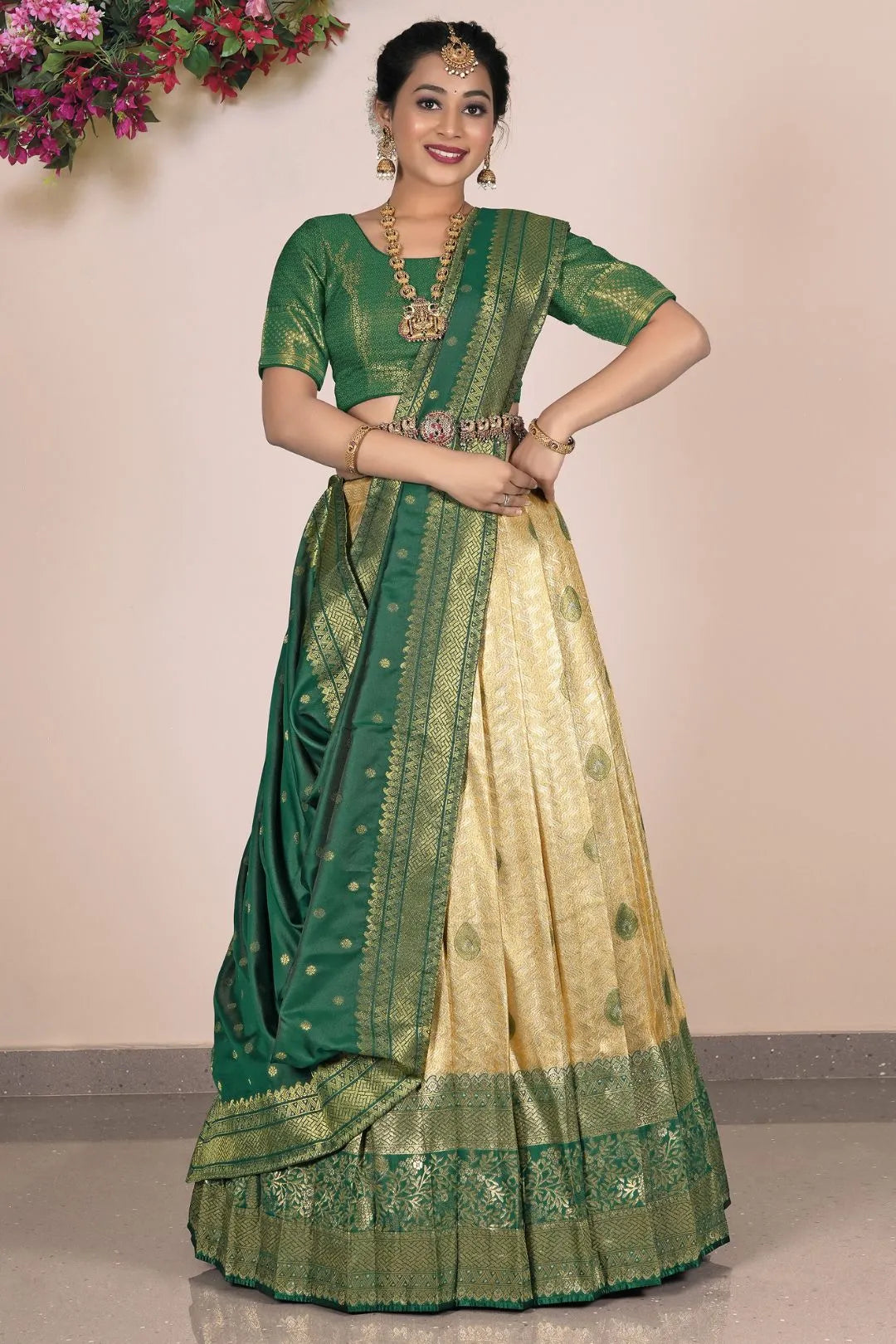 Chiku Traditional Self Jacquard Banarasi Lehenga Choli