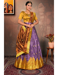 Woman in a yellow and purple traditional outfit