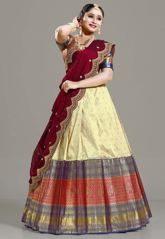 Chiku Banarasi Pattu Lehenga