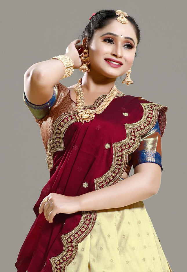 Chiku Banarasi Pattu Lehenga