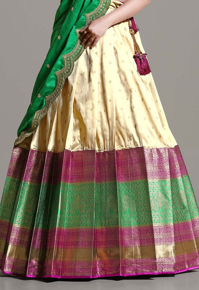 Chiku Banarasi Pattu Lehenga
