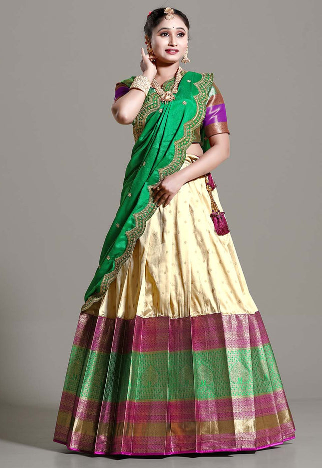Chiku Banarasi Pattu Lehenga