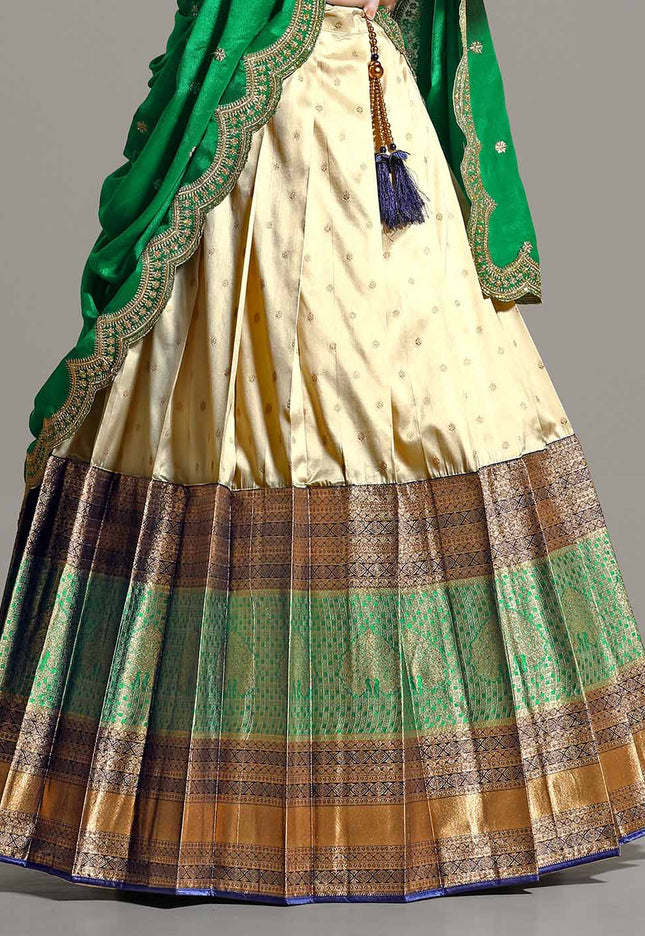 Chiku Banarasi Pattu Lehenga