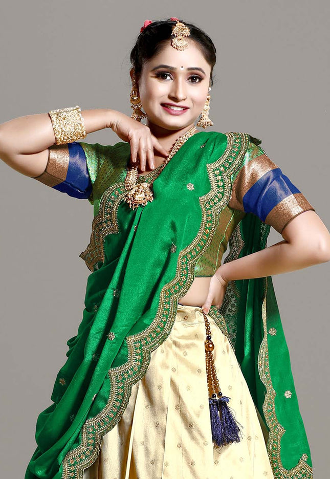 Chiku Banarasi Pattu Lehenga