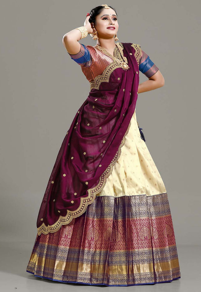Chiku Banarasi Pattu Lehenga