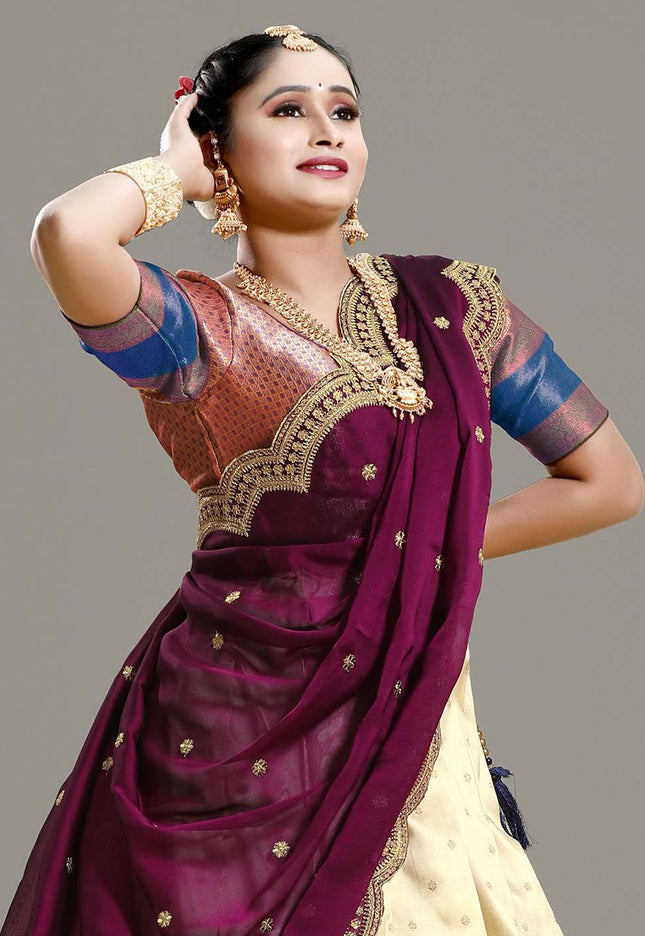 Chiku Banarasi Pattu Lehenga