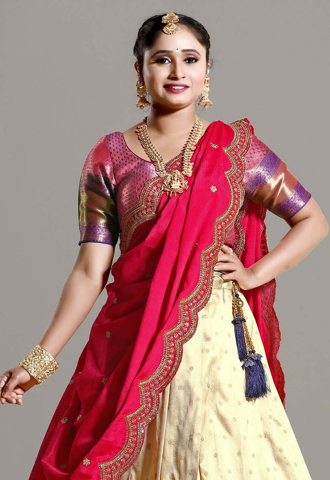 Chiku Banarasi Pattu Lehenga