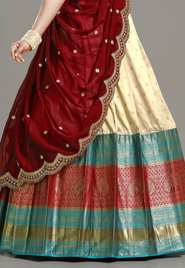 Chiku Banarasi Pattu Lehenga