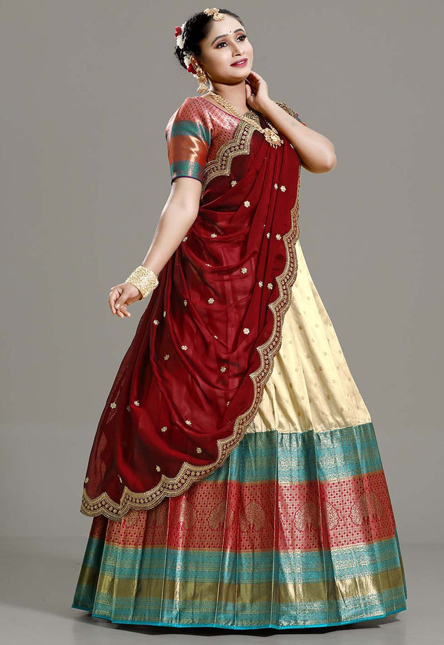 Chiku Banarasi Pattu Lehenga