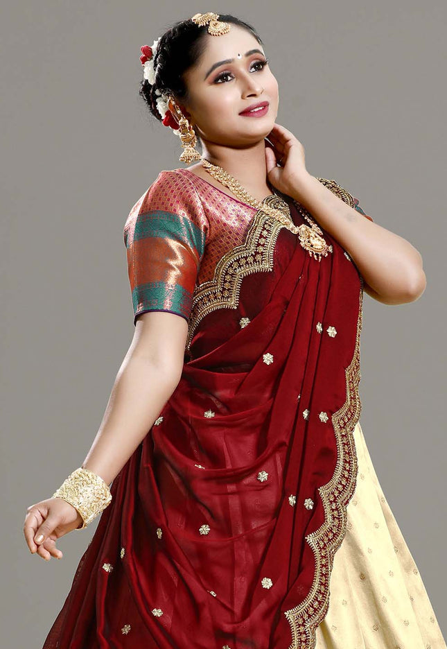 Chiku Banarasi Pattu Lehenga